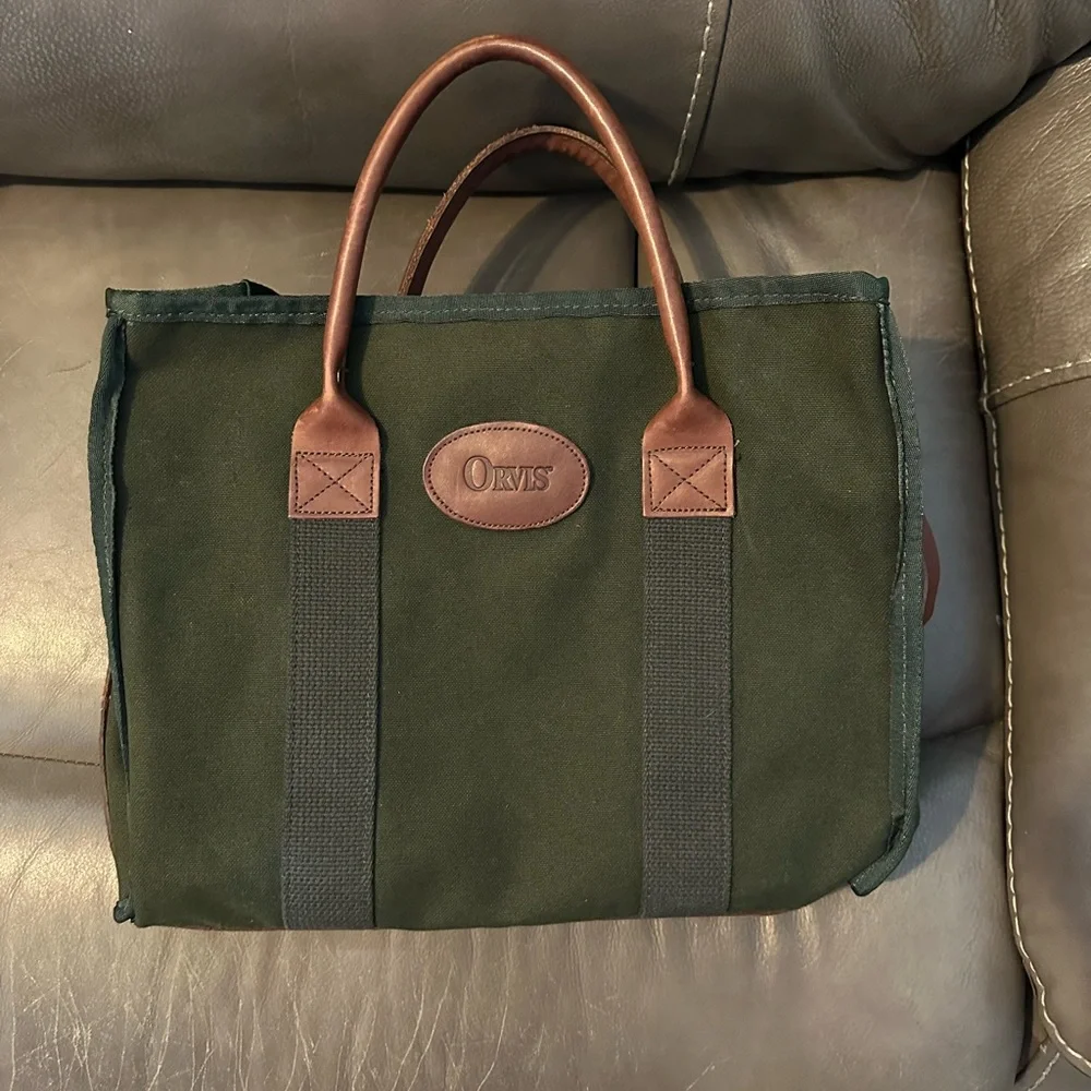 Orvis | Bags | Vintage Orvis Leather And Canvas Tote Bag Msrp 25